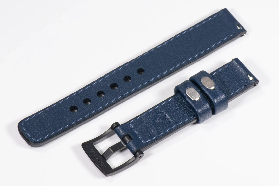 Leather watch strap