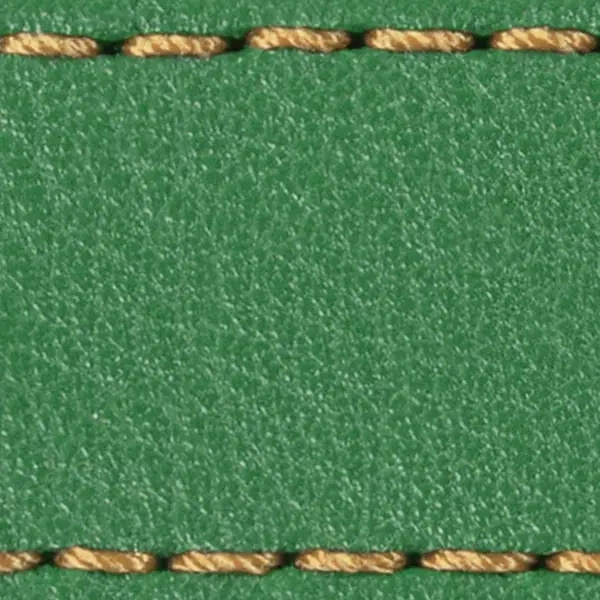 Strap C1 18mm | Green / Gold thread | Leather parts without buckle