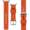 moVear Prestige C1 22mm Orange Lederarmband für Samsung Galaxy Watch Ultra | Orange Nähte [Größen XS-XXL und Schnalle zur Auswahl]