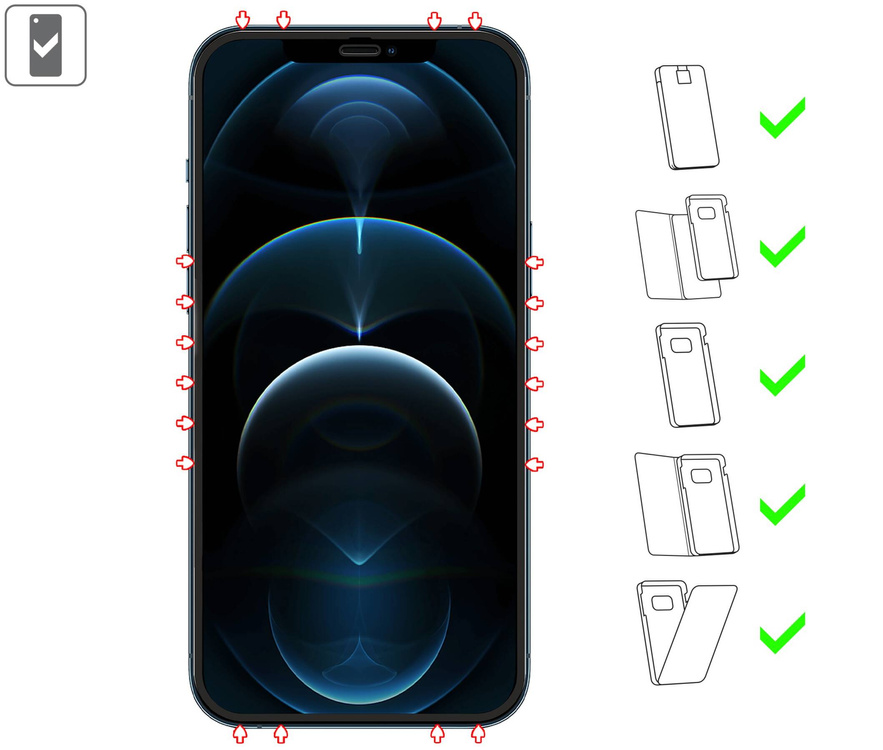 moVear GLASS mSHIELD 2.5D MAX MATT für Apple iPhone 12 Pro Max (6.7") (Handyhülle freundlich, Antireflex)