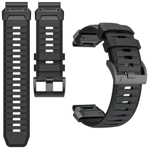 moVear FKM Extreme Armband für Garmin QuickFit 22mm (Fenix / Forerunner / Epix / Instinct / Enduro / Quatix / MARQ - 47/45mm) Schwarz