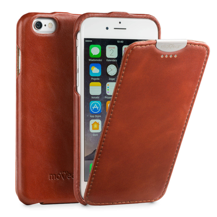moVear flipDown C Leather Case for Apple iPhone 6 / 6s | Vintage, Brown