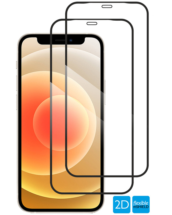 2 pcs. | moVear flexible mSHIELD 2D for Apple iPhone 12 Mini (5.4"). Armored hybrid glass.