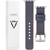 moVear Prestige C1 22mm Stahlgrau Lederarmband für Apple Watch 10 / 9 / 8 / 7 / 6 / 5 / 4 / SE (42/41/40mm) | Stahlgrau Nähte [Größen XS-XXL und Schnalle zur Auswahl]