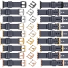 moVear Prestige C1 20mm Stahlgrau Lederarmband für Apple Watch 10 / 9 / 8 / 7 / 6 / 5 / 4 / SE (46/45/44mm) & Ultra (49mm) | Stahlgrau Nähte [Größen XS-XXL und Schnalle zur Auswahl]