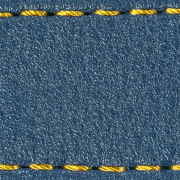 Gurt C1 26mm | Blaue Jeans / Gelb Thread | Lederteile ohne Schnalle