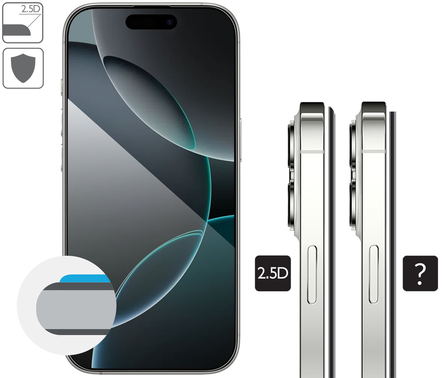 moVear mBOX GLASS mSHIELD 2.5D MAX privacy for Apple iPhone 17 Pro Max / 16 Pro Max (6.9") (Anti spy, with Applicator)