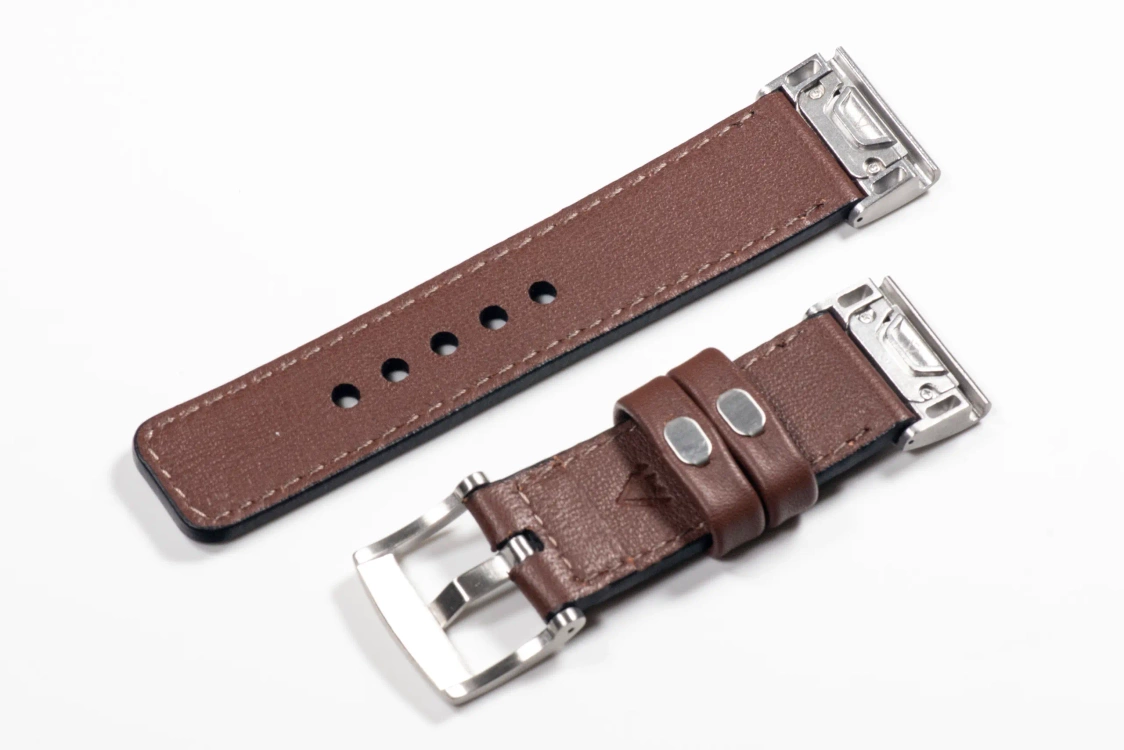 Leather watch strap