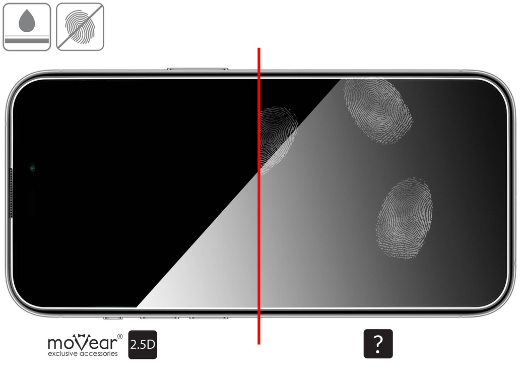 2 Stk. | moVear mBOX GLASS mSHIELD 2.5D für Apple iPhone 14 Pro (6.1") (einfache Installation)