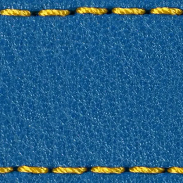 Gurt C1 24mm | Blau / Gelb Thread | Lederteile ohne Schnalle