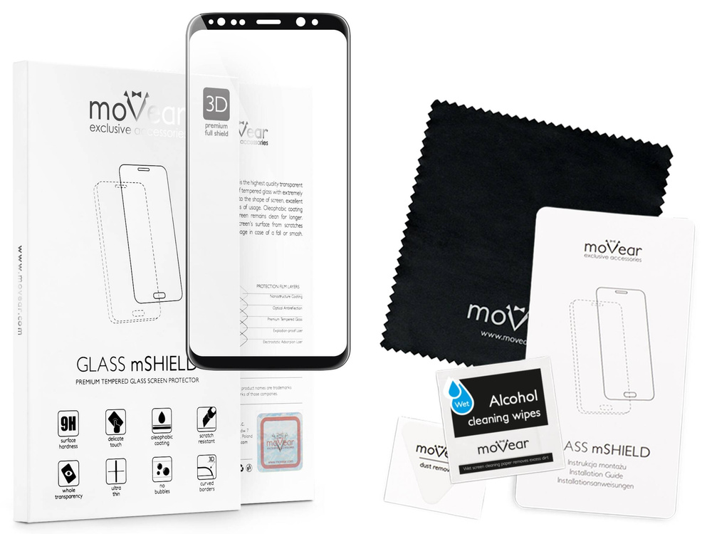 moVear GLASS mSHIELD 3D für Samsung Galaxy S8+ (Plus) (6.2") (Vollbildschutz)