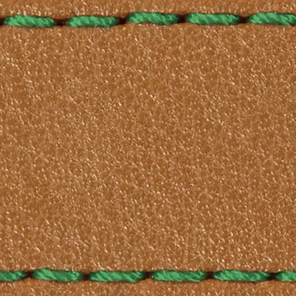 Strap C1 24mm | Light brown / Green thread | Leather parts without buckle