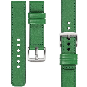 moVear Prestige C1 20mm Green Leather strap for Samsung Galaxy Watch 7 / 6 / 5 / 4 / 3 & Pro / FE / Classic / Active | Green stitching [sizes XS-XXL and buckle to choose from]