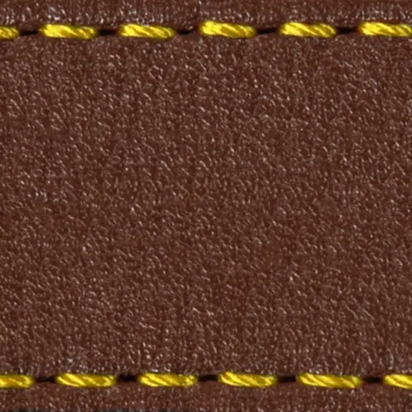 Strap C1 23mm | Dark brown / Yellow thread | Leather parts without buckle