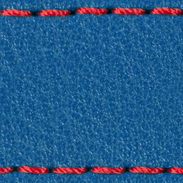 Gurt C1 21mm | Blau / Rot Thread | Lederteile ohne Schnalle