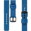 moVear Prestige C1 20mm Blau Lederarmband für Samsung Galaxy Watch 7 / 6 / 5 / 4 / 3 & Pro / FE / Classic / Active | Blau Nähte [Größen XS-XXL und Schnalle zur Auswahl]