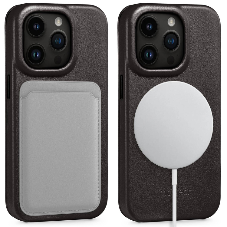 moVear flipSide 4S Leather slim case for Apple iPhone 14 Pro (6.1") | Smooth leather (Black)