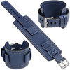 moVear Prestige CW1 26mm Breites Lederarmband mit Polster | Navy blau, Navy blau Nähte [Größen XS-XXL und Schnalle zur Auswahl]
