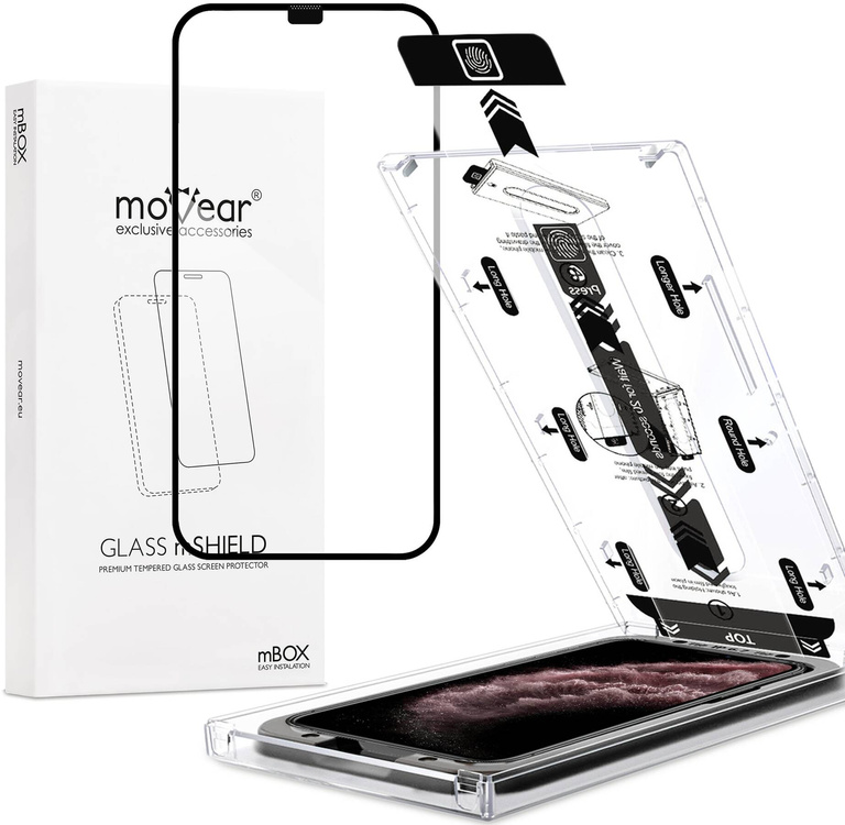 moVear mBOX GLASS mSHIELD 2.5D MAX for Apple iPhone 11 Pro Max / Xs Max (6.5") (easy installation)