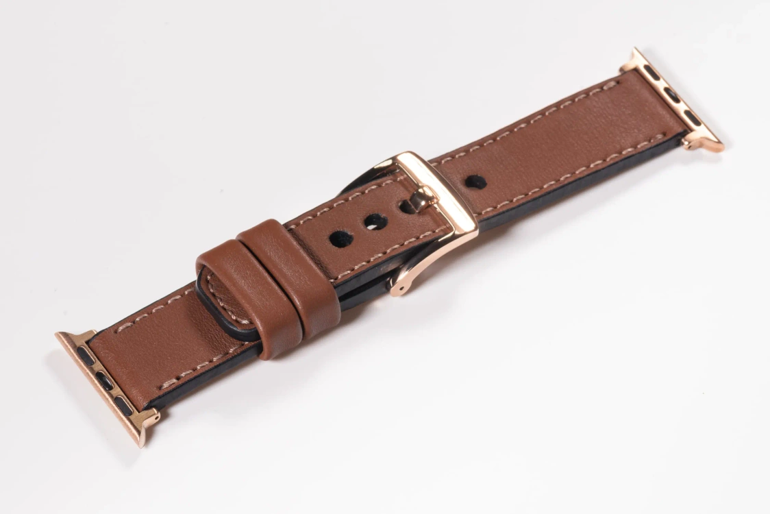 Leather watch strap