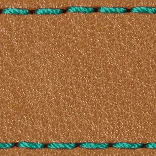 Watch strap pad W1 20mm | Light brown / Turquoise thread