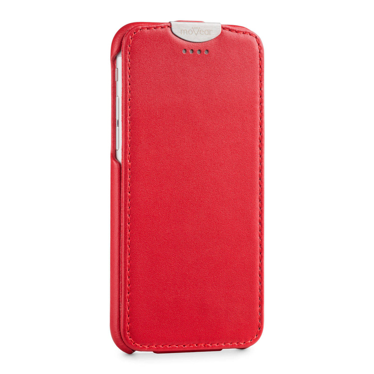 moVear flipDown C+ Leather Case for Apple iPhone 6 / 6s | Smooth, Red