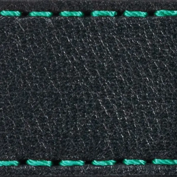 Strap C1 22mm | Black / Turquoise thread | Leather parts without buckle