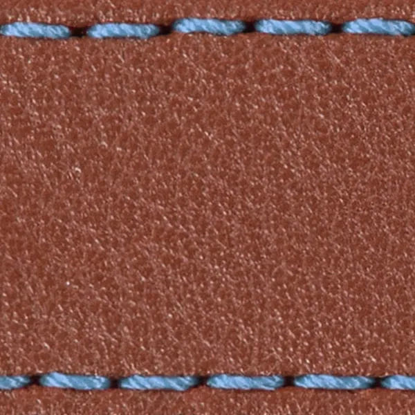 Watch strap pad W1 20mm | Brown / Sky blue thread