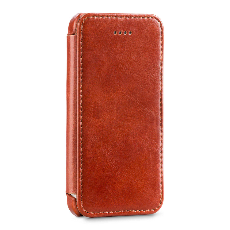moVear flipSide C+ Leder-Hülle für Apple iPhone SE / 5s / 5 | Vintage Ledercase, Braun