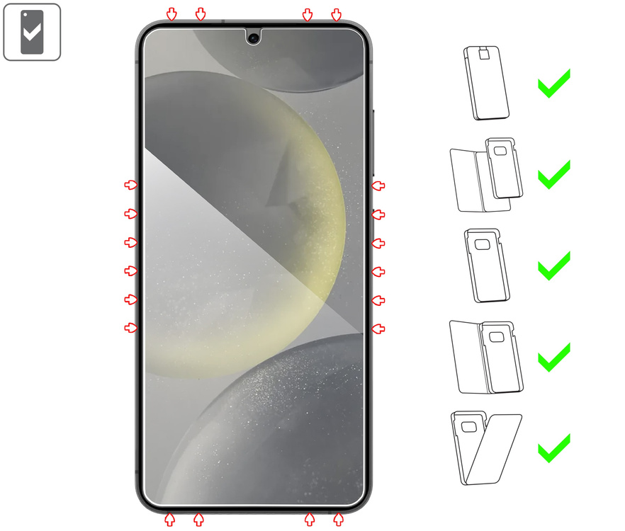 moVear mBOX GLASS mSHIELD 2.5D für Samsung Galaxy S25/S24 (6.2") (einfache Installation)