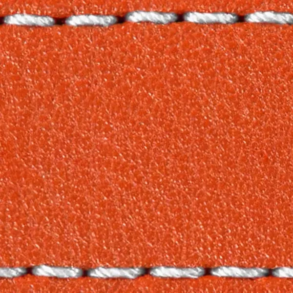 Gurt C1 26mm | Orange / Weiß Thread | Lederteile ohne Schnalle