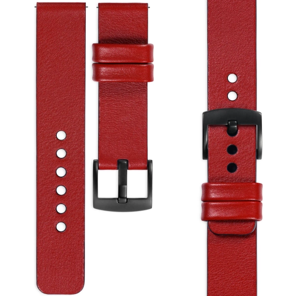 moVear Prestige S1 22mm Leather strap for Xiaomi Watch S1 / Mi Watch / Amzfit Scarlet red [sizes XS-XXL and buckle to choose from]