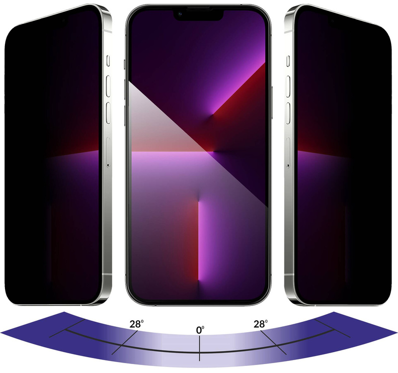 2 pcs. | moVear GLASS mSHIELD 2.5D MAX privacy for Apple iPhone 14 Plus / 13 Pro Max [ROZMIAR_EKRAN] | (Privatizing, case friendly)