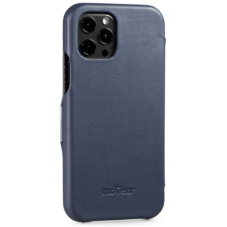 moVear flipSide C Leder Handyhülle für Apple iPhone 12 Pro / 12 (6.1") | Nappaleder (Blau)