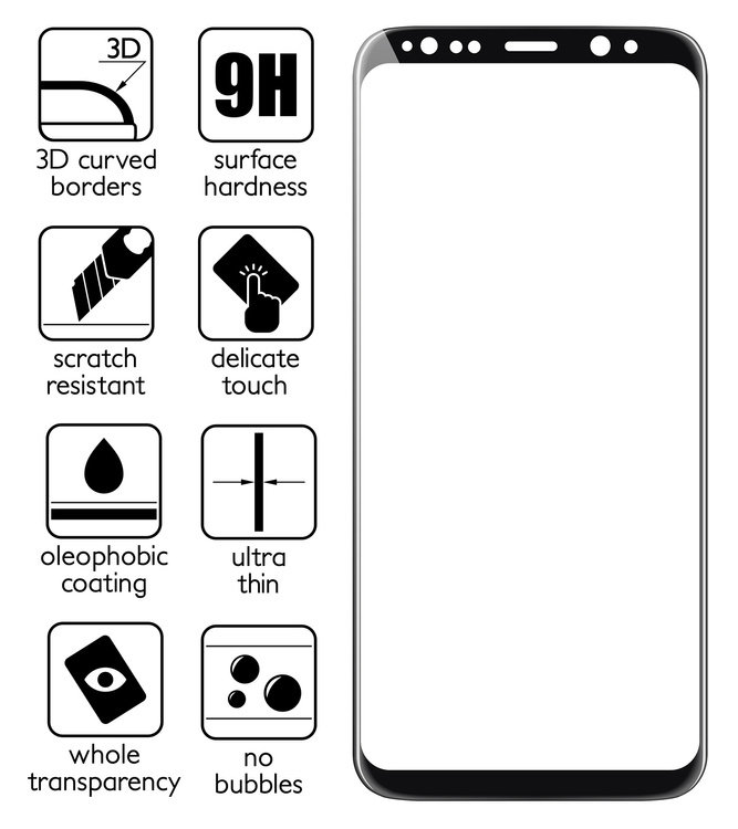 2 Stk. | moVear GLASS mSHIELD 3D für Samsung Galaxy S8 (5.8") (Vollbildschutz)
