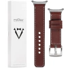 moVear Prestige C1 22mm Rotbraun Lederarmband für Samsung Galaxy Watch Ultra | Rotbraun Nähte [Größen XS-XXL und Schnalle zur Auswahl]