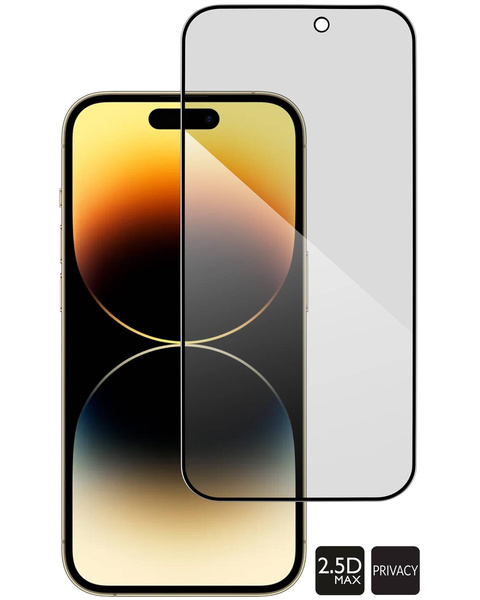 moVear GLASS mSHIELD 2.5D MAX privacy für Apple iPhone 14 Pro (6.1") | (Privatisierung, Handyhülle freundlich)