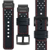 moVear Prestige R3X Lederarmband für Garmin QuickFit 26mm (Fenix / Epix / Quatix / Tactix / Enduro - 51mm) Schwarz, Schwarz Nähte [Größen XS-XXL und Schnalle zur Auswahl]