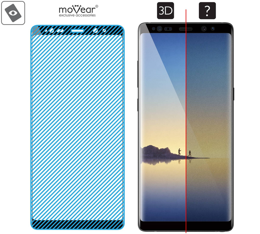 2 Stk. | moVear GLASS mSHIELD 3D für Samsung Galaxy Note 8 (6.3") (Vollbildschutz)