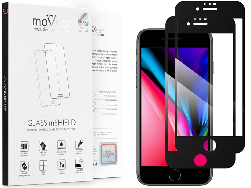 2 Stk. | moVear GLASS mSHIELD 2.5D MAX für Apple iPhone 6 Plus / 6s Plus (5.5") (Handyhülle freundlich)