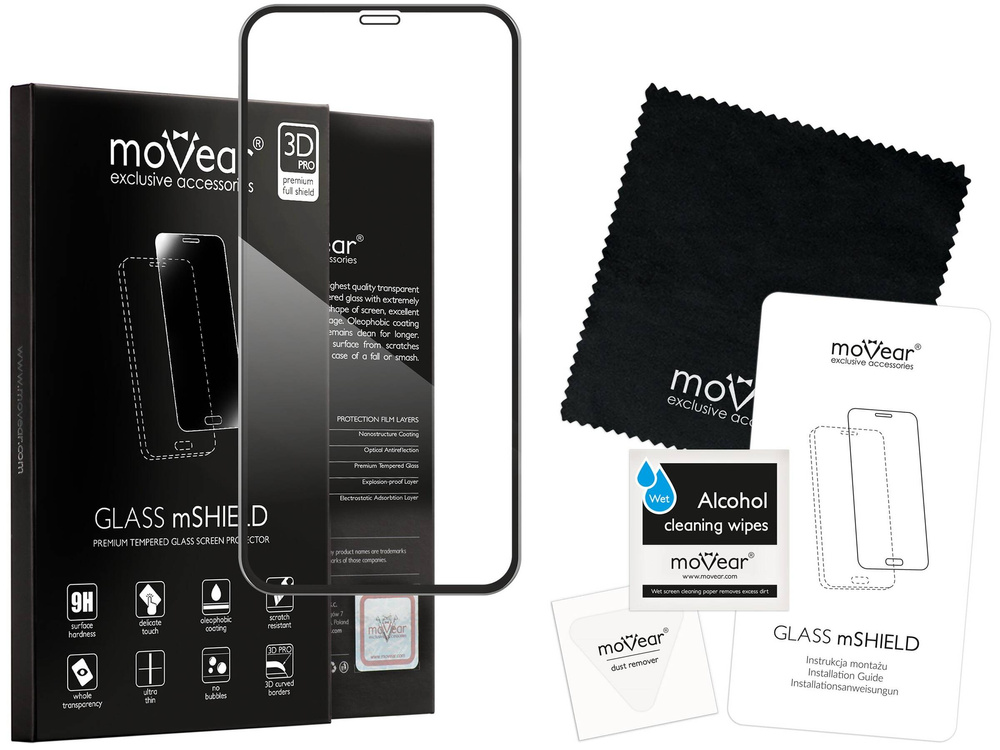 moVear GLASS mSHIELD 3D PRO für Apple iPhone 11 Pro / Xs / X (5.8") (Vollbildschutz)