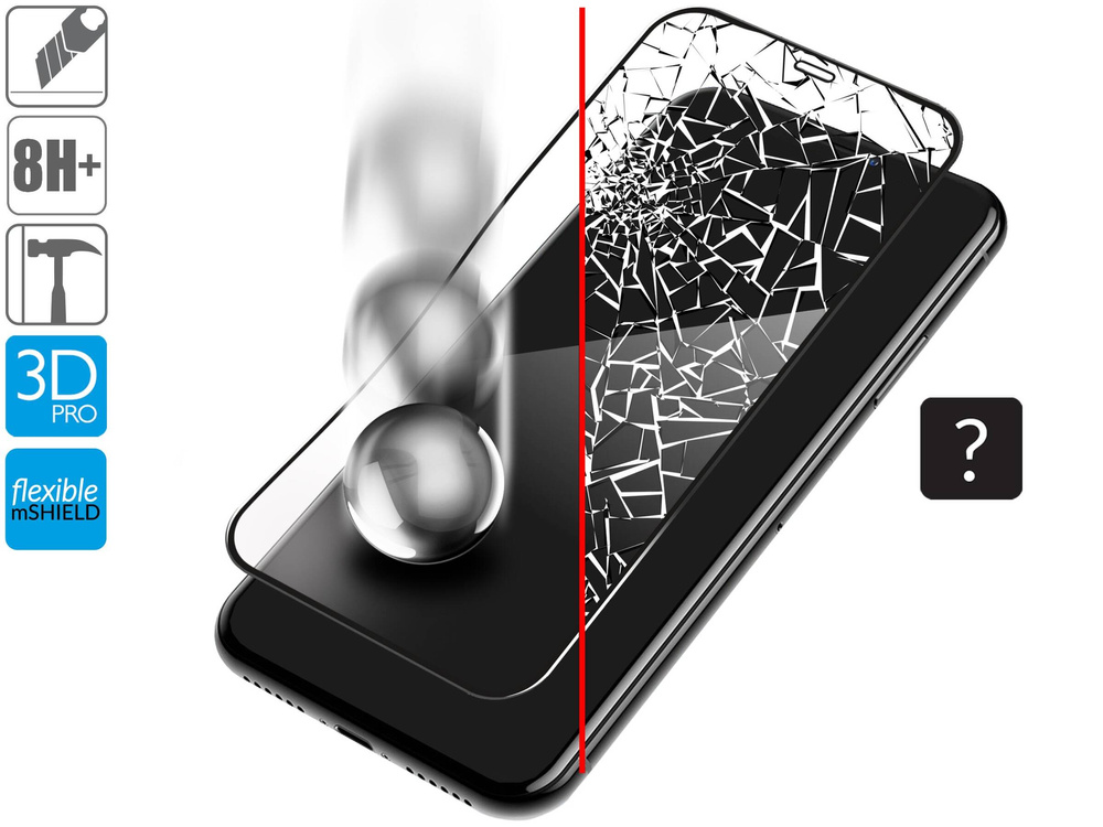 2 pcs. | moVear flexible mSHIELD 3D PRO for Apple iPhone 11 Pro / Xs / X (5.8"). Armored hybrid glass.