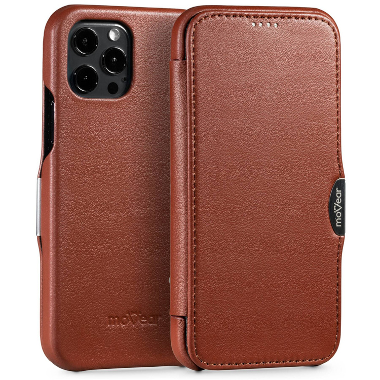 moVear flipSide C Leather case for Apple iPhone 12 Pro / 12 (6.1") | Nappa leather (Brown)