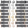 moVear Prestige C1 20mm Grau Lederarmband für Apple Watch 10 / 9 / 8 / 7 / 6 / 5 / 4 / SE (42/41/40mm) | Grau Nähte [Größen XS-XXL und Schnalle zur Auswahl]