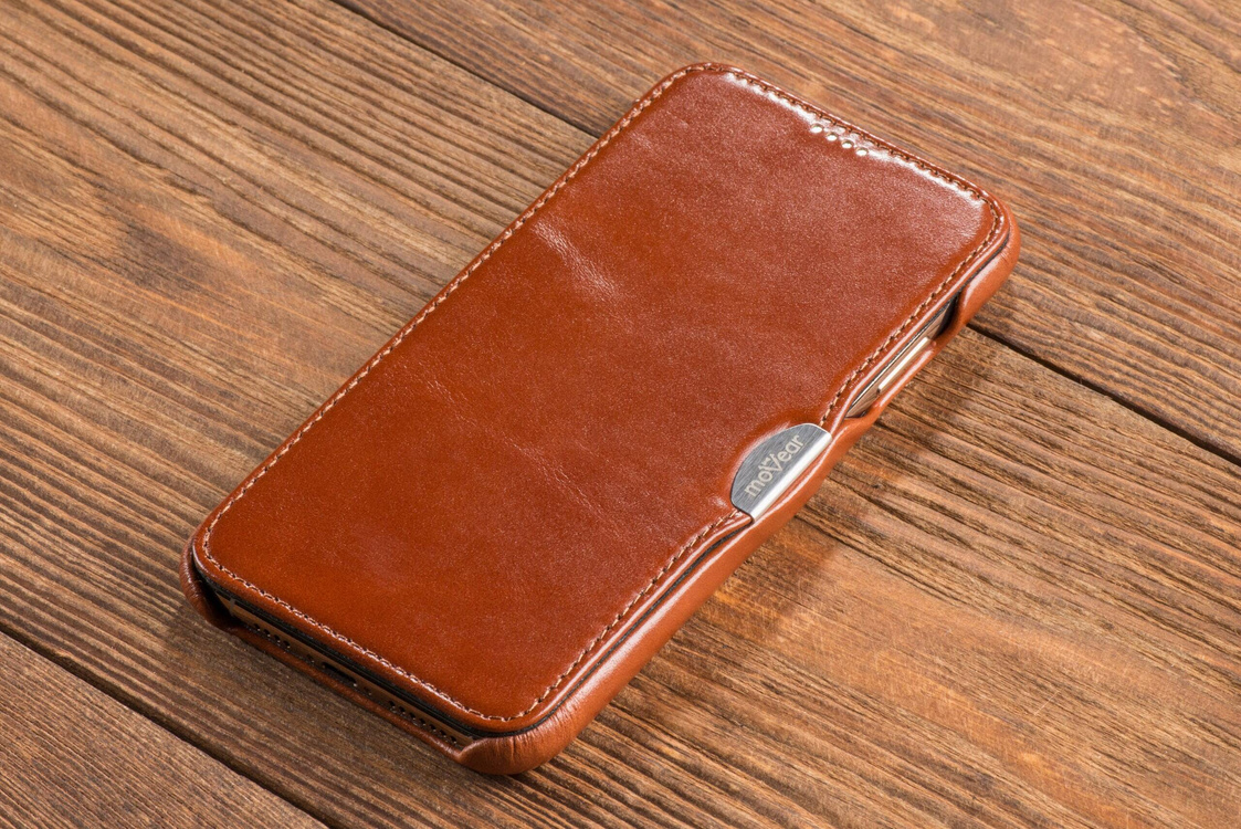 moVear flipSide C Leather case for Apple iPhone Xs MAX (6.5") | Vintage leather (Brown)