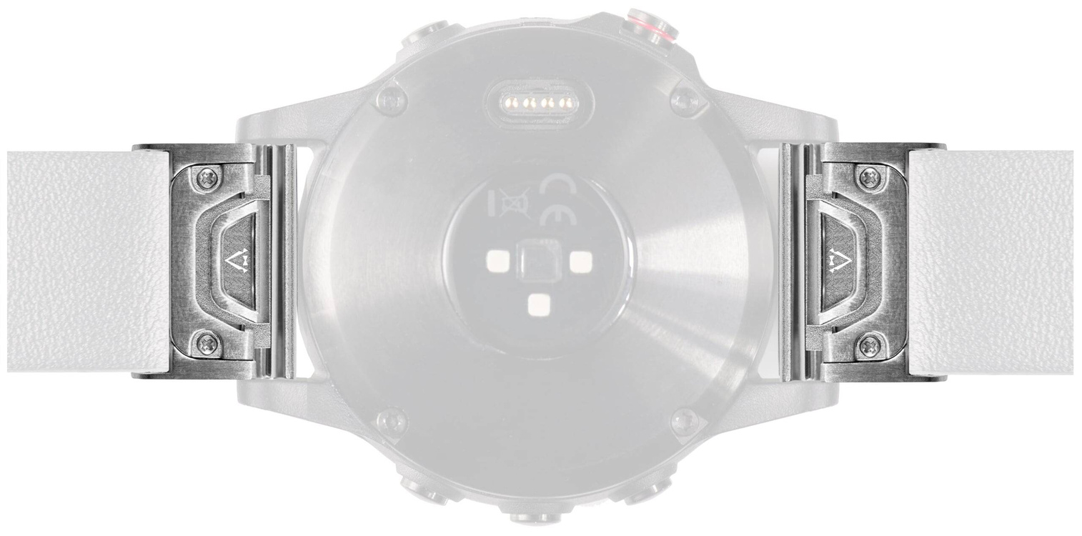 moVear | Silber 20mm Armbandadapter für Garmin QuickFit 22mm Fenix / Forerunner / Epix / Instinct / Enduro / Quatix / MARQ - 47/45mm | Silber Rostfreier Stahl