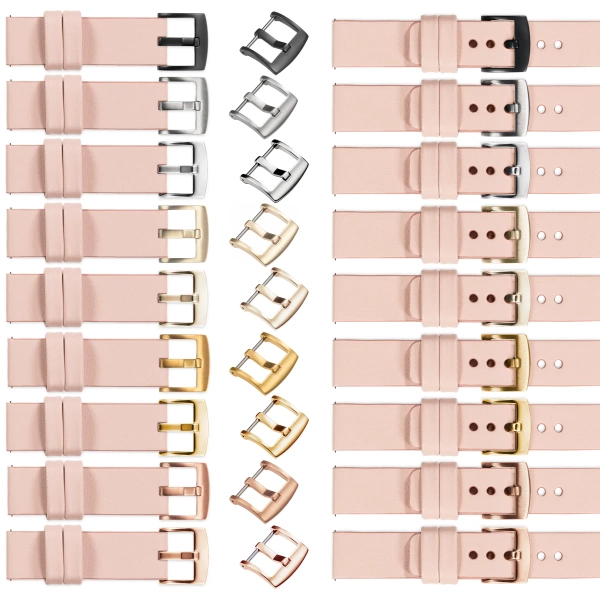 moVear Prestige S1 20mm Lederarmband für Garmin Vivoactive 5/3, Vivomove 3, Venu 2 Fleisch rosa [Schließe nach Wahl]