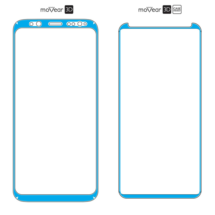 2 Stk. | moVear GLASS mSHIELD 3D cf für Samsung Galaxy S8 (5.8") (Handyhülle freundlich)
