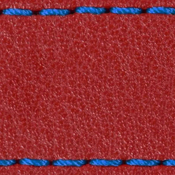 Gurt C1 24mm | Rot / Blau Thread | Lederteile ohne Schnalle