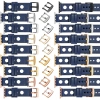 moVear Prestige R1 22mm Navy blau Lederarmband für Apple Watch 10 / 9 / 8 / 7 / 6 / 5 / 4 / SE (42/41/40mm) | Navy blau Nähte [Größen XS-XXL und Schnalle zur Auswahl]